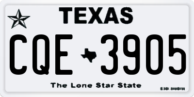 TX license plate CQE3905
