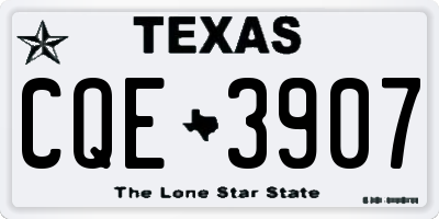 TX license plate CQE3907