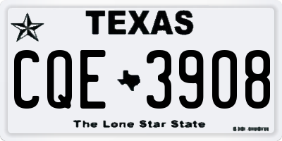 TX license plate CQE3908