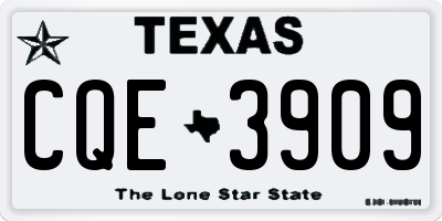 TX license plate CQE3909