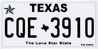 TX license plate CQE3910