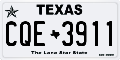 TX license plate CQE3911