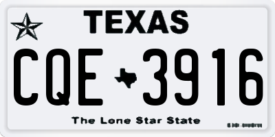 TX license plate CQE3916