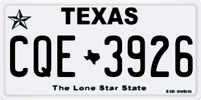 TX license plate CQE3926