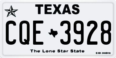 TX license plate CQE3928