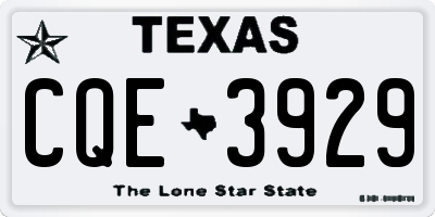 TX license plate CQE3929