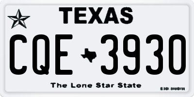 TX license plate CQE3930