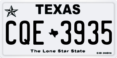 TX license plate CQE3935