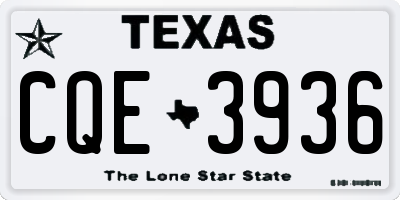 TX license plate CQE3936