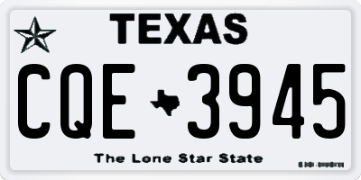 TX license plate CQE3945
