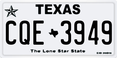 TX license plate CQE3949