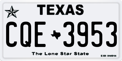TX license plate CQE3953
