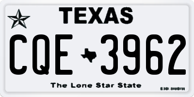TX license plate CQE3962