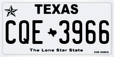 TX license plate CQE3966
