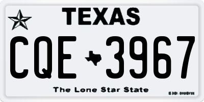TX license plate CQE3967
