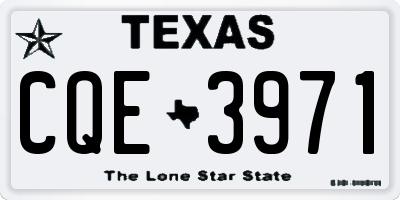 TX license plate CQE3971