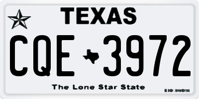TX license plate CQE3972