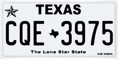 TX license plate CQE3975