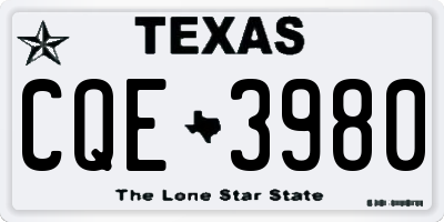 TX license plate CQE3980
