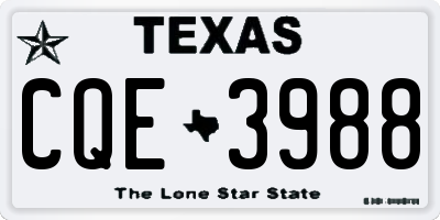TX license plate CQE3988