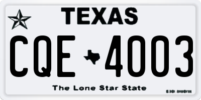 TX license plate CQE4003