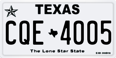 TX license plate CQE4005