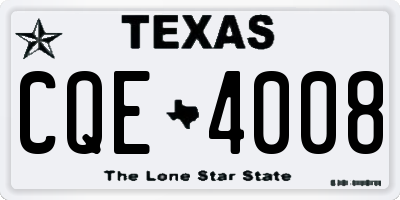 TX license plate CQE4008