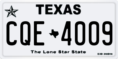 TX license plate CQE4009