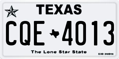 TX license plate CQE4013