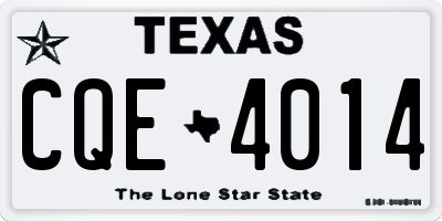 TX license plate CQE4014