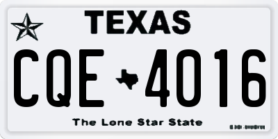 TX license plate CQE4016