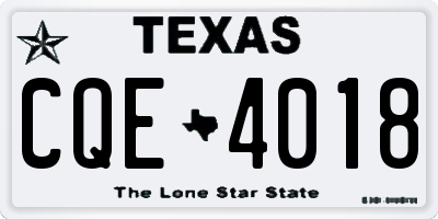TX license plate CQE4018