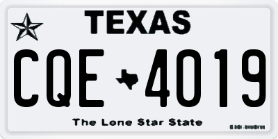 TX license plate CQE4019