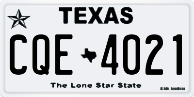 TX license plate CQE4021