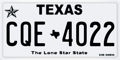 TX license plate CQE4022