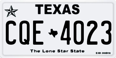 TX license plate CQE4023
