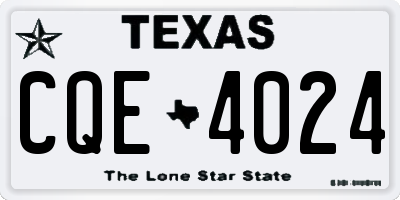 TX license plate CQE4024