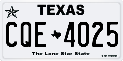 TX license plate CQE4025