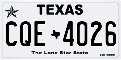 TX license plate CQE4026