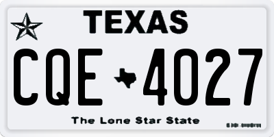TX license plate CQE4027