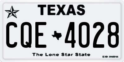 TX license plate CQE4028