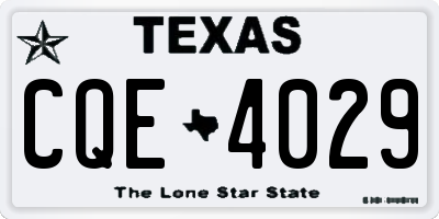 TX license plate CQE4029