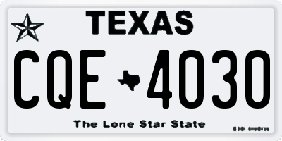 TX license plate CQE4030