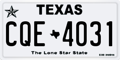 TX license plate CQE4031