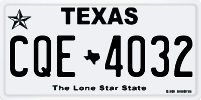 TX license plate CQE4032