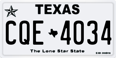 TX license plate CQE4034