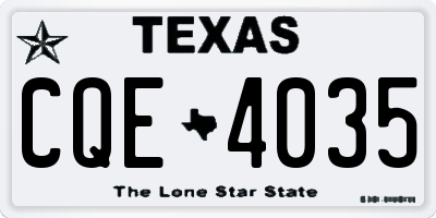 TX license plate CQE4035