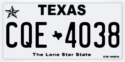 TX license plate CQE4038