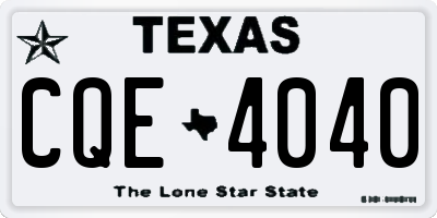 TX license plate CQE4040