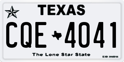 TX license plate CQE4041